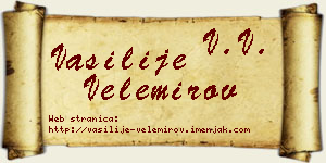 Vasilije Velemirov vizit kartica